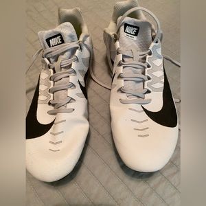 Mens Nike Racing Shoes with Spikes Size 12 black & White